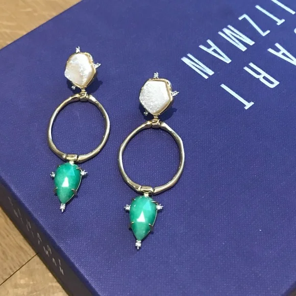 Alexis Bittar Druzy Stone Post Link Earrings - Picture 2 of 6